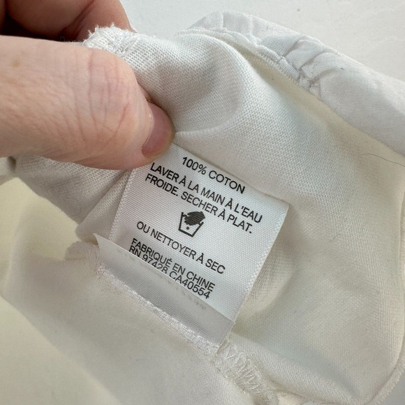 Kinly Tank Top Womens Medium White Cotton Floral‎ Ruffle Round Neck - Picture 10 of 10